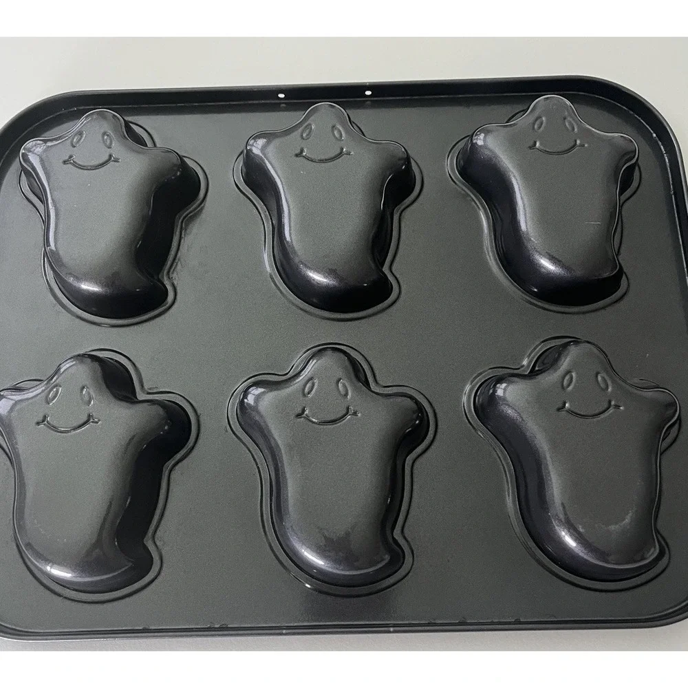 Halloween Baking Pans Molded Ghost Pumpkin Faces Candy Cake Nonstick‎ unbranded